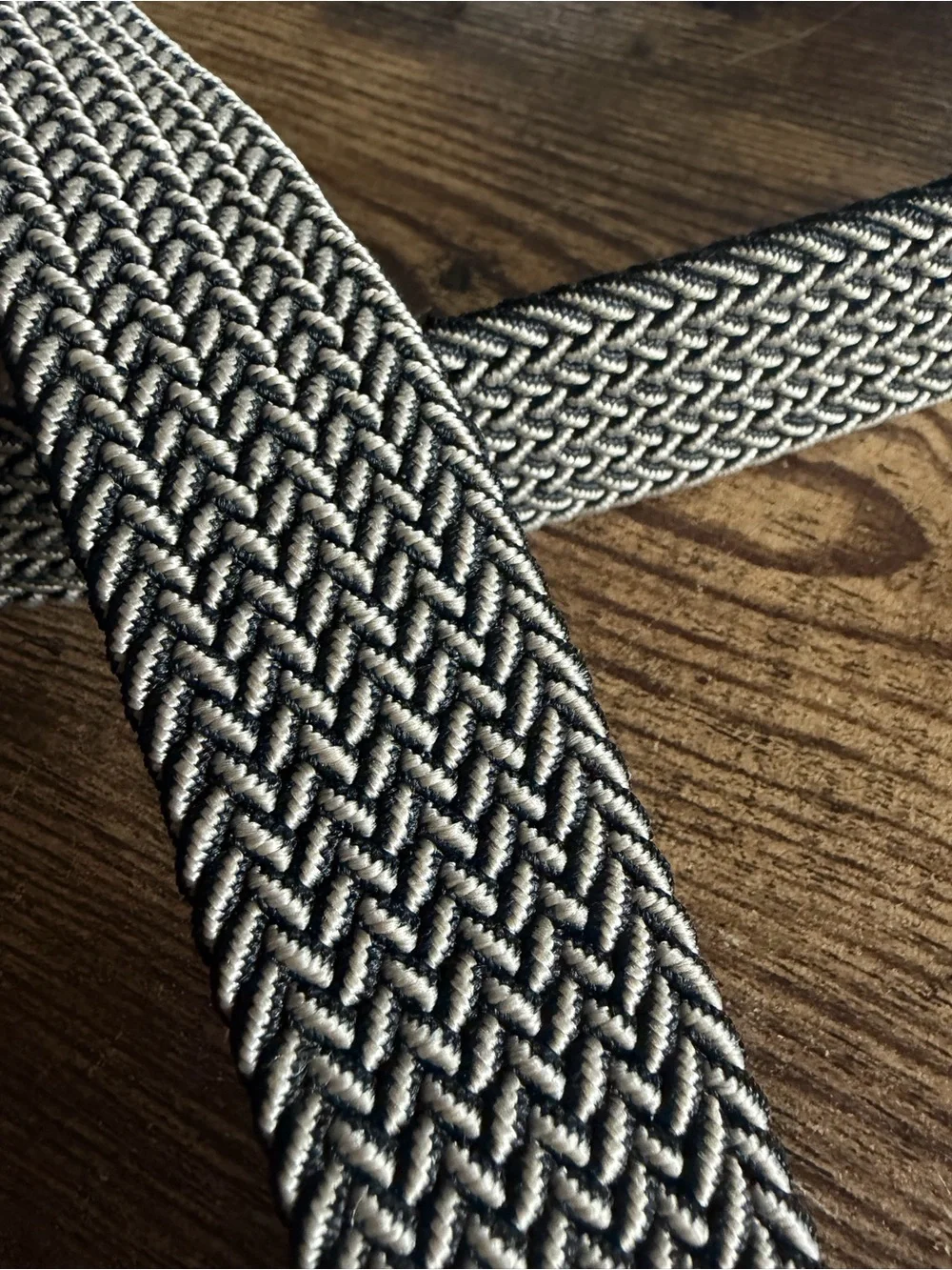 Dockers Black and Tan Woven Elastic Belt